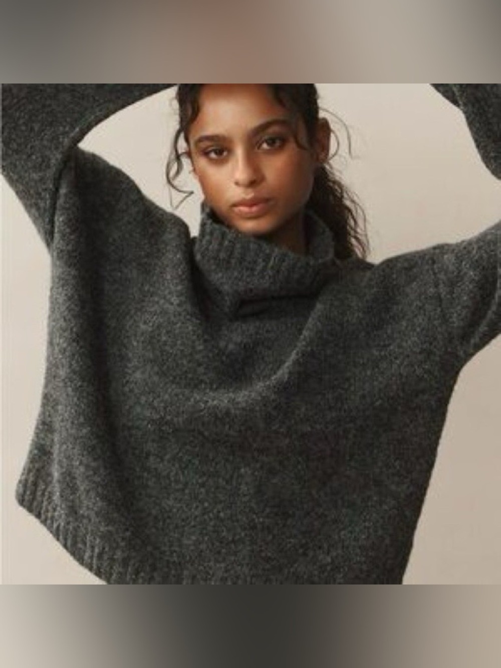 Pilcro by Anthropologie Lennon gray wide sleeve Turtleneck Sweater size medium